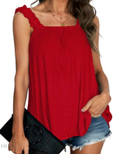 Ruffled Tank Top: Effortless Style and Comfort with a Square Neck Design - EBYNN