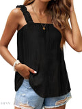 Ruffled Tank Top: Effortless Style and Comfort with a Square Neck Design - EBYNN