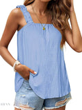 Ruffled Tank Top: Effortless Style and Comfort with a Square Neck Design - EBYNN