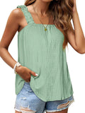 Ruffled Tank Top: Effortless Style and Comfort with a Square Neck Design - EBYNN