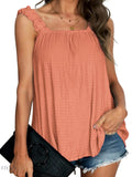 Ruffled Tank Top: Effortless Style and Comfort with a Square Neck Design - EBYNN