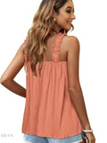 Ruffled Tank Top: Effortless Style and Comfort with a Square Neck Design - EBYNN