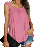 Ruffled Tank Top: Effortless Style and Comfort with a Square Neck Design - EBYNN