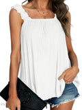 Ruffled Tank Top: Effortless Style and Comfort with a Square Neck Design - EBYNN