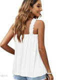 Ruffled Tank Top: Effortless Style and Comfort with a Square Neck Design - EBYNN