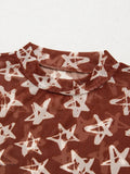 Star Print Long Sleeve Top for Stylish Comfort - EBYNN