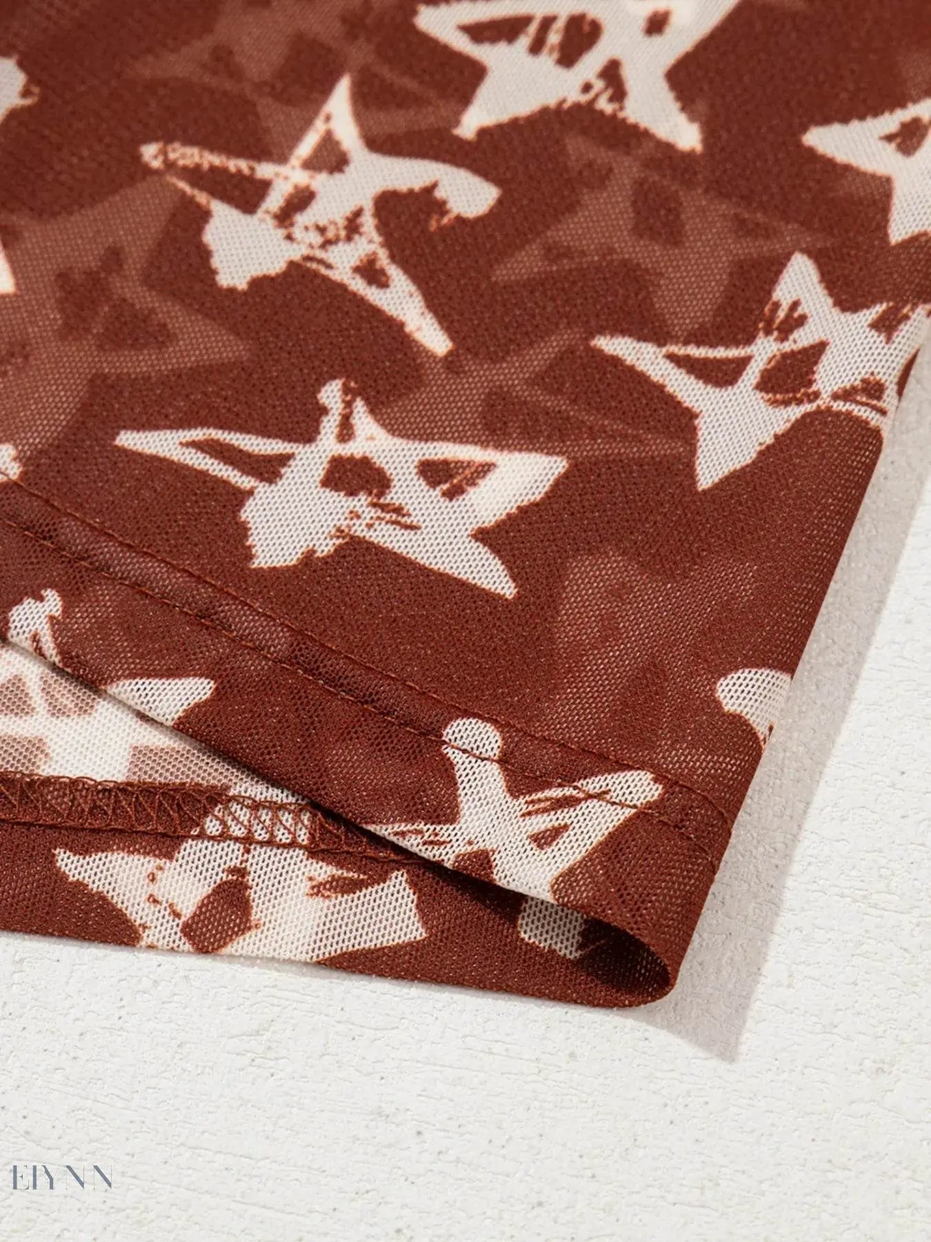 Star Print Long Sleeve Top for Stylish Comfort - EBYNN