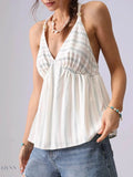 Striped Halter Neck Cami with Braided Detail for Stylish Summer Looks - EBYNN