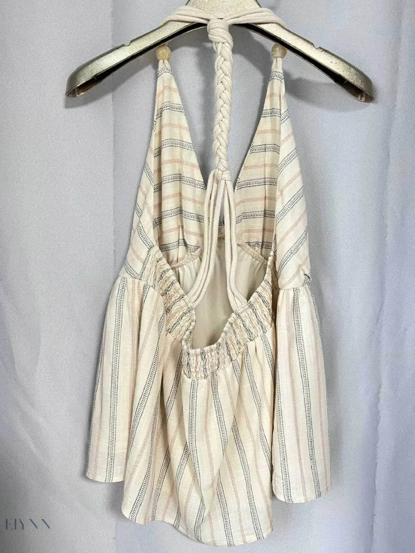 Striped Halter Neck Cami with Braided Detail for Stylish Summer Looks - EBYNN