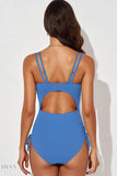 Tied Cutout Plunge One-Piece Swimsuit - EBYNN