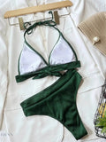 Tied Halter Neck Bikini Set - EBYNN