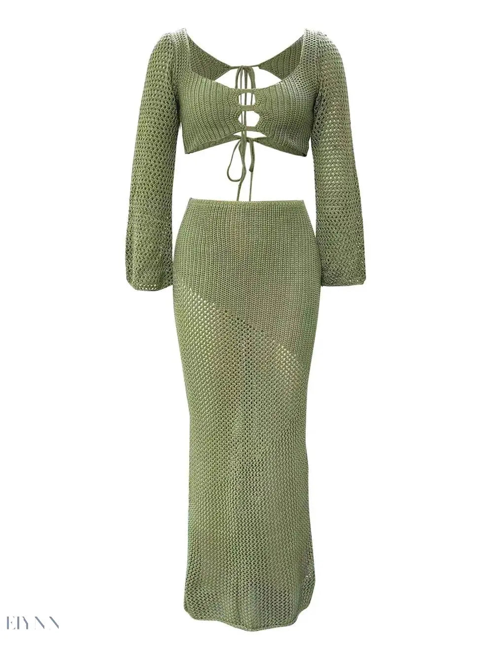 Long Sleeve Cover Up Set - Stylish Knitwear - EBYNN