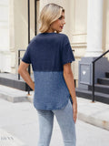 Two-Tone Short Sleeve Top for Effortless Style and Versatility - EBYNN