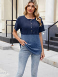 Two-Tone Short Sleeve Top for Effortless Style and Versatility - EBYNN