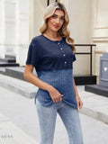 Two-Tone Short Sleeve Top for Effortless Style and Versatility - EBYNN