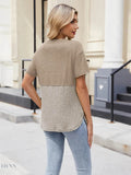 Two-Tone Short Sleeve Top for Effortless Style and Versatility - EBYNN