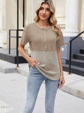 Two-Tone Short Sleeve Top for Effortless Style and Versatility - EBYNN