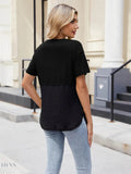 Two-Tone Short Sleeve Top for Effortless Style and Versatility - EBYNN