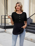 Two-Tone Short Sleeve Top for Effortless Style and Versatility - EBYNN