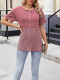 Two-Tone Short Sleeve Top for Effortless Style and Versatility - EBYNN