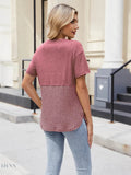 Two-Tone Short Sleeve Top for Effortless Style and Versatility - EBYNN