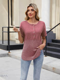 Two-Tone Short Sleeve Top for Effortless Style and Versatility - EBYNN