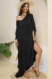 V-Neck Three-Quarter Sleeve Beach Cover-Up - EBYNN