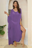 V-Neck Three-Quarter Sleeve Beach Cover-Up - EBYNN
