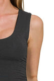 Zenana Cropped Tank Top - Stylish Comfort with Effortless Double Layered Design - EBYNN