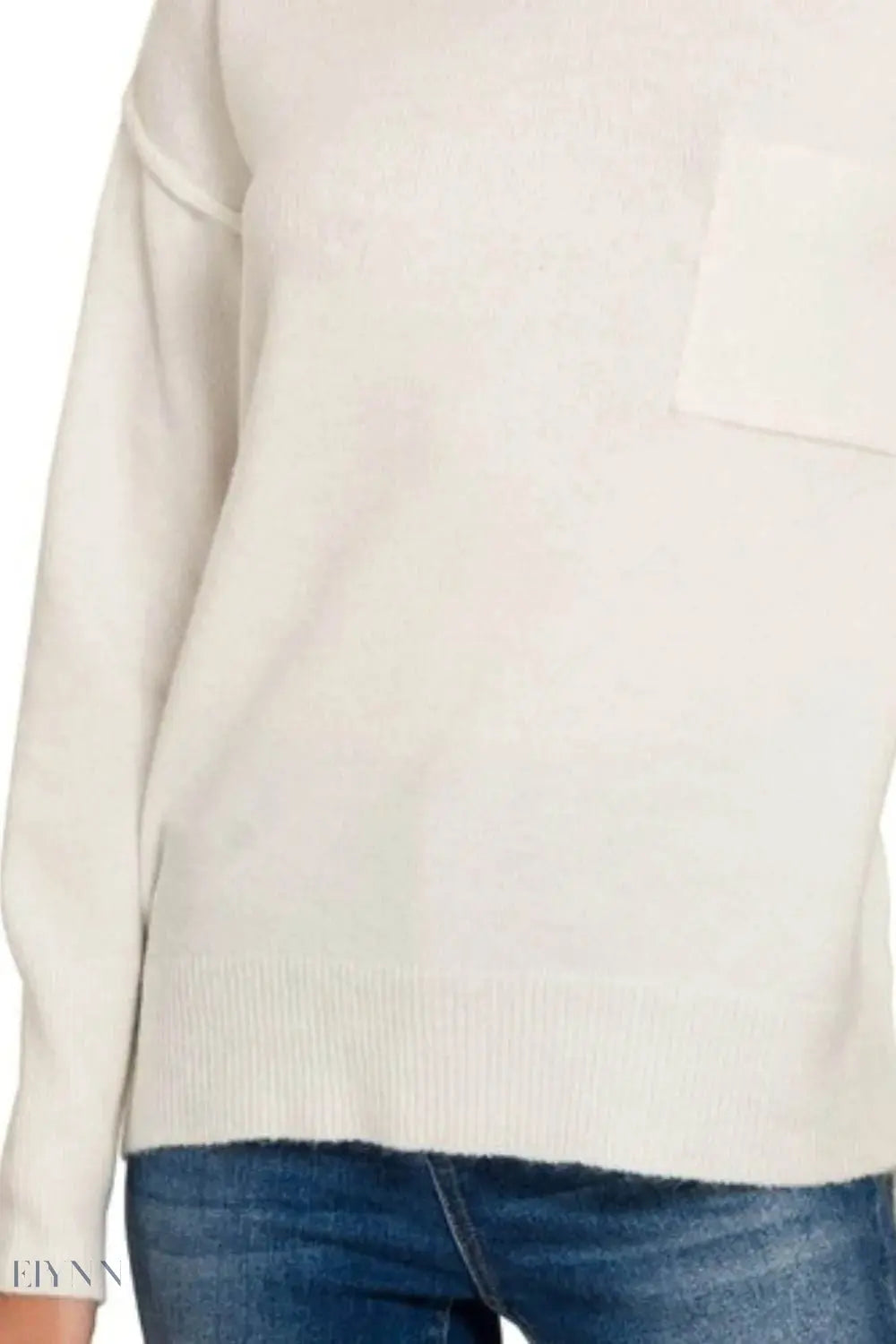 Zenana High-Low Sweater with Round Neck Design for Effortless Style - EBYNN
