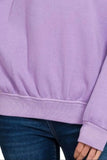 Zenana Soft Fleece Sweatshirt in Pigment Dye with Round-neck Design - EBYNN
