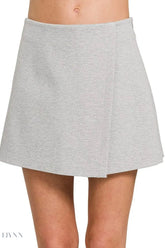 Zenana High-Waisted Wrap Front Athletic Skort - EBYNN