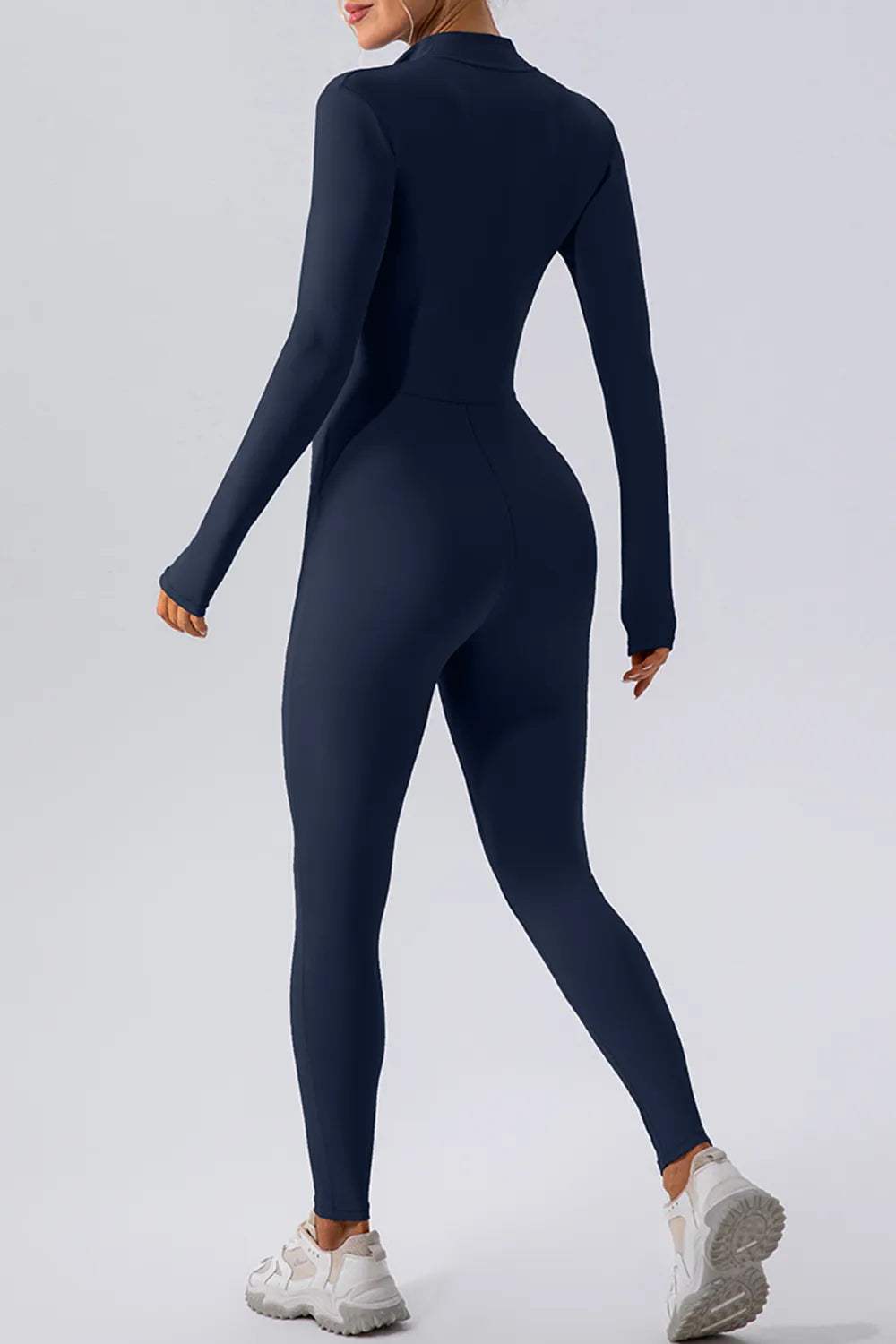 Half Zip Mock Neck Active Jumpsuit.