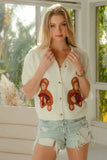 BiBi Teddy Bear Sweater Cardigan.