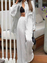 Diamond Pattern Long Sleeve Top and Pants Set - EBYNN