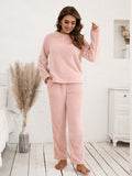 Ivy Lane Teddy Long Sleeve Top and Pants Lounge Set.