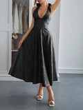Halter Neck Midi Dress with Pockets.