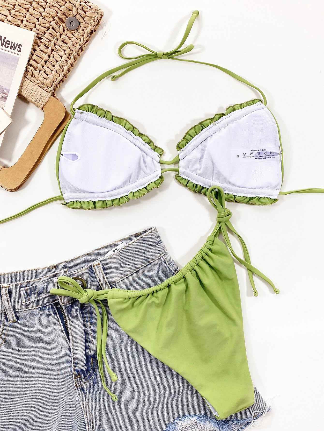 Frill Trill Halter Neck Bikini Set.