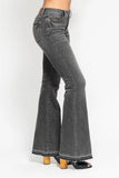 Judy Blue Plus Size Mid Rise Tummy Control Flare Jeans - Gray.