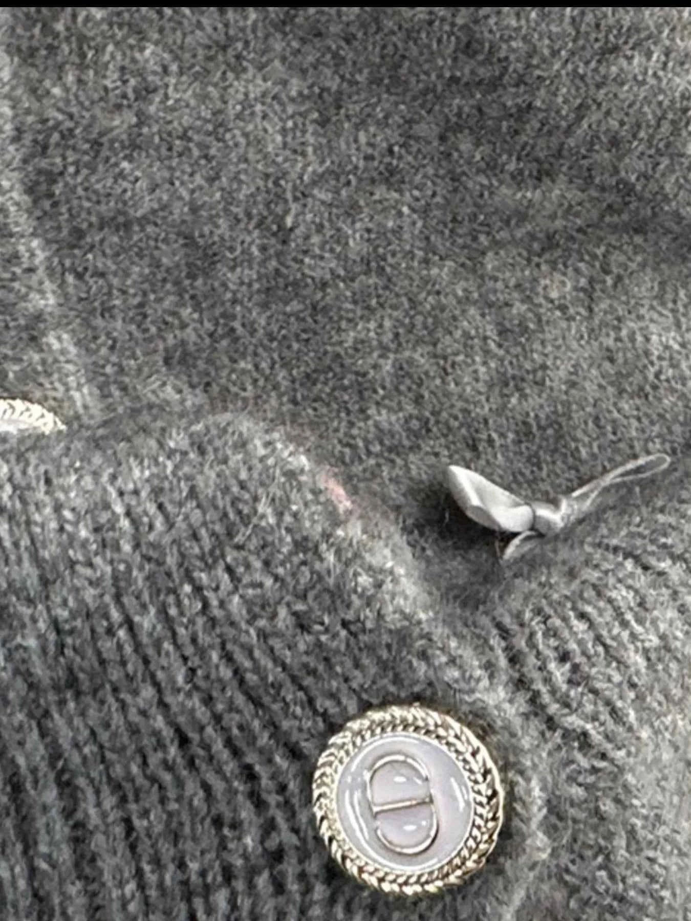 Bow Button Up Long Sleeve Cardigan.