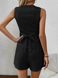 V-Neck Vest and Shorts Set - EBYNN