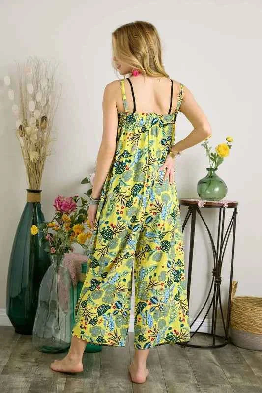 ADORA Elastic Detail Tropical Jumpsuit.