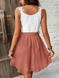Lace Detail Tie Waist Mini Cami Dress.