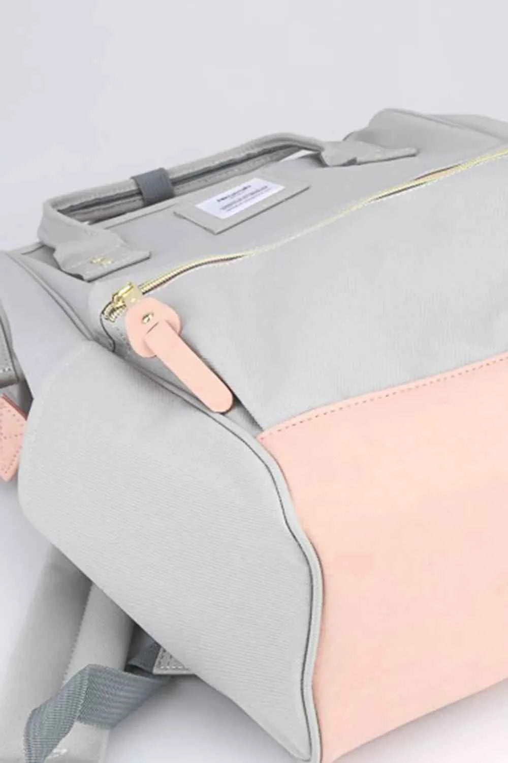 Himawari Contrast Waterproof Canvas Backpack with Side Pockets.