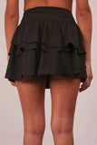 Very J Ruffled Tiered Layers Activewear Skirt with Shorts.