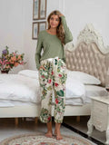 Round Neck Top & Printed Pants Lounge Set.