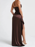 Slit Crisscross Back Maxi Cami Dress.