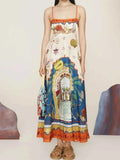 Printed Square Neck Maxi Cami Dress.
