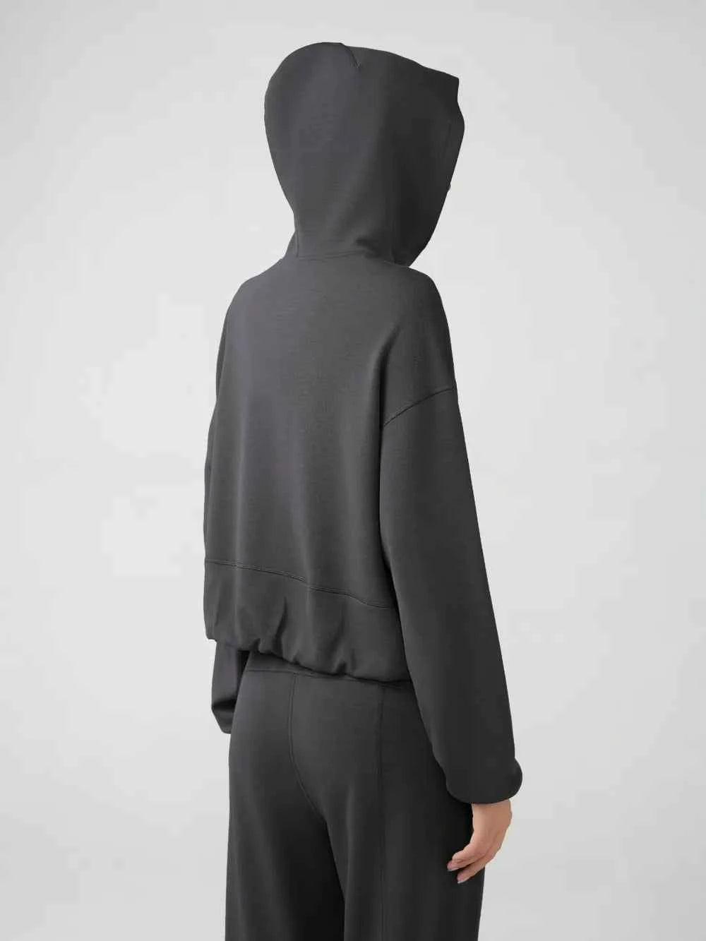 Millennia Zip Up Dropped Shoulder Active Hoodie.