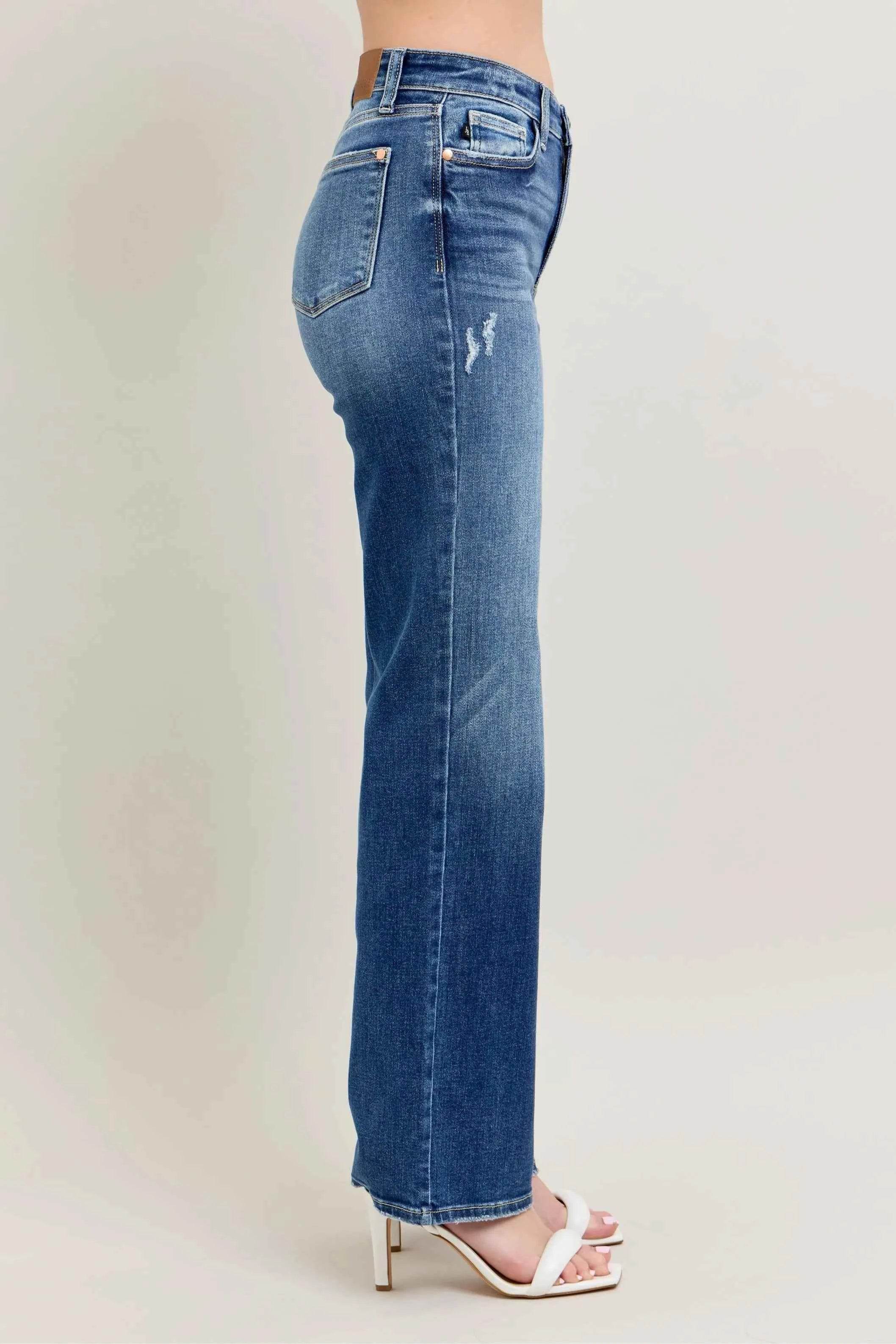 Judy Blue Full Size High Waist 90's Straight Leg Jeans.